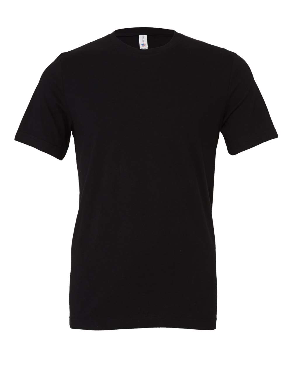 Black t-shirt on a white background