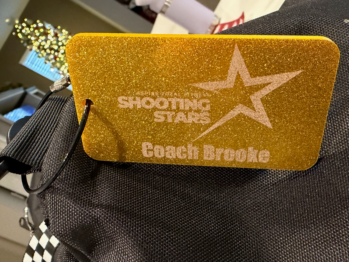 Custom Acrylic Bag Tag – Shooting Stars or Aspire Dance Logo