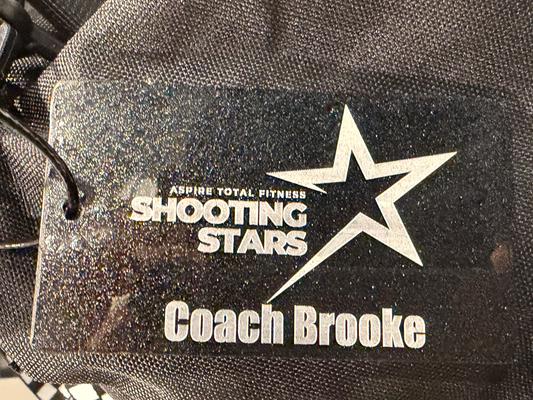 Custom Acrylic Bag Tag – Shooting Stars or Aspire Dance Logo