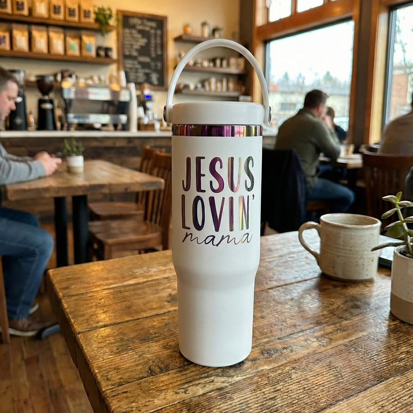30oz “Jesus Lovin’ Mama” Insulated Tumbler with Handle