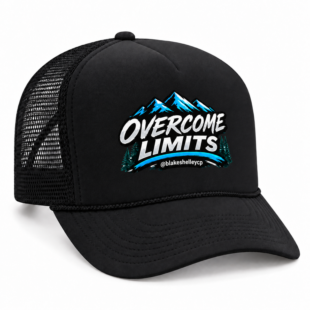 Overcome Limits foam trucker hat in black